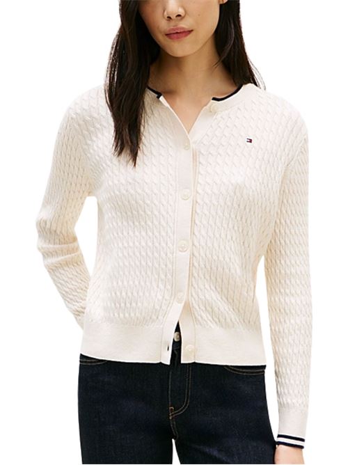 Cardigan in cotone a trecce Tommy Hilfiger | WW0WW433290AK